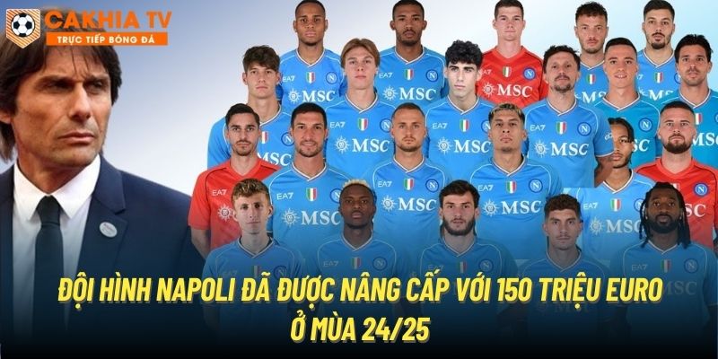 Đội hình Napoli đã được nâng cấp với 150 triệu Euro ở mùa 24/25